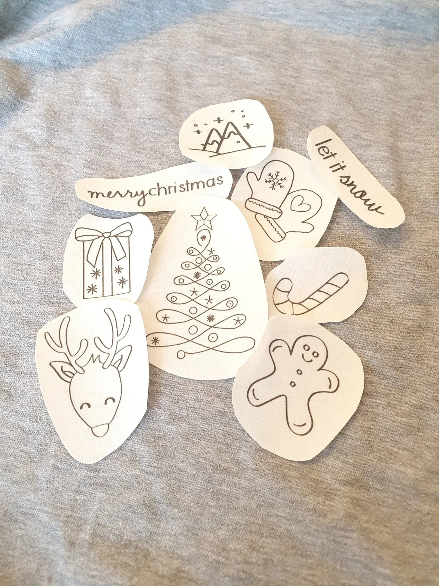 Stick - Aufkleber / Patches WEINACHTEN - 9er Set - KittySweetCrochet