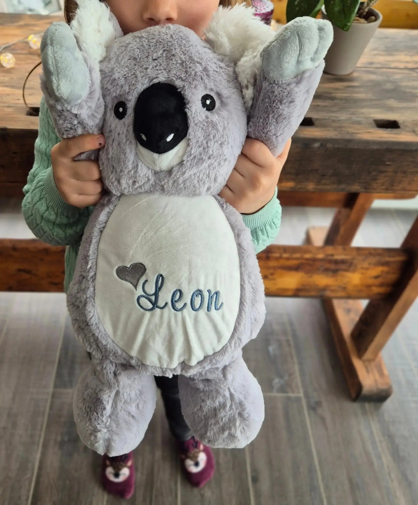 Besticktes Kuscheltier KOALA - gestickter Name mit Herz, Sorgenfresser | Personalisierbar - KittySweetCrochet