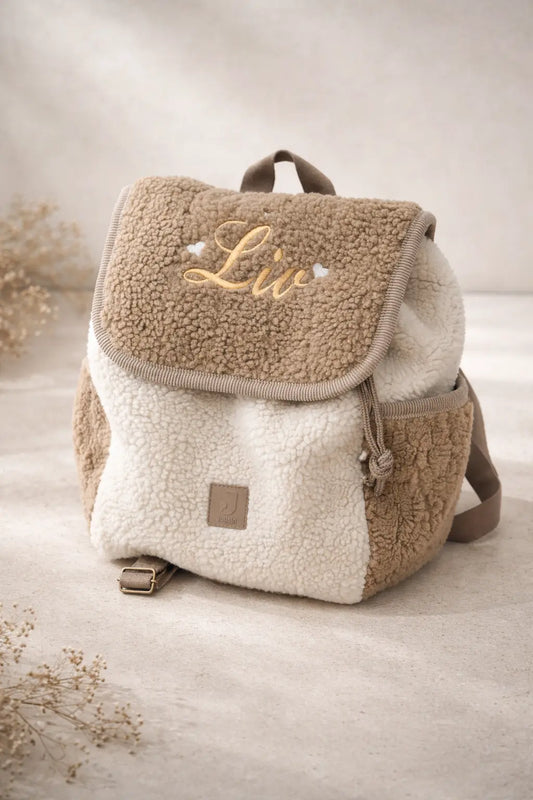 Bestickter Kinder Rucksack mit Namen – Kuscheliger Teddy Rucksack personalisiert - KittySweetCrochet