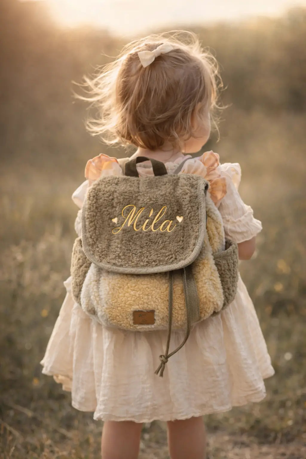 Bestickter Kinder Rucksack mit Namen – Kuscheliger Teddy Rucksack personalisiert - KittySweetCrochet