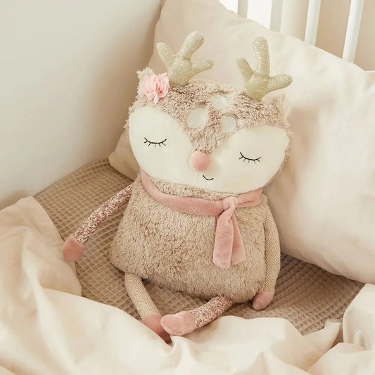 Personalisierbares Kuschelkissen Kuscheltier Reh Ella - HANDBESTICKT - KittySweetCrochet