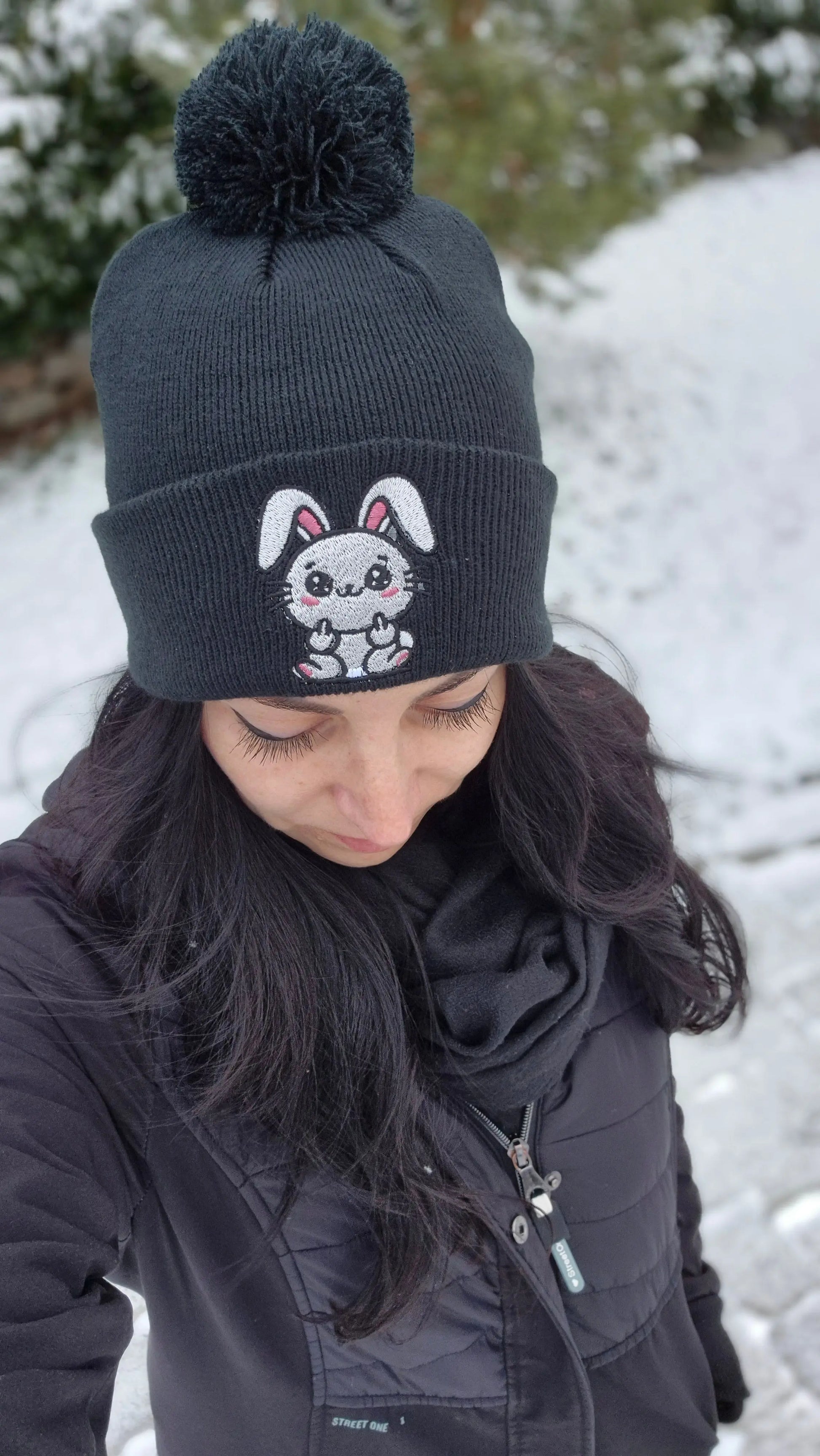 bestickte Wintermütze